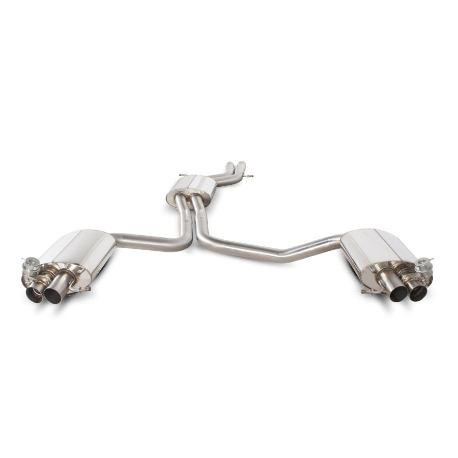SCORPION RS4 B8 Resonated half system inc active exhaust valve (polished steel)