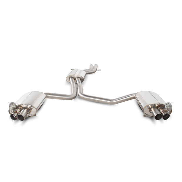 SCORPION RS4 B8 Resonated half system inc active exhaust valve (polished steel)