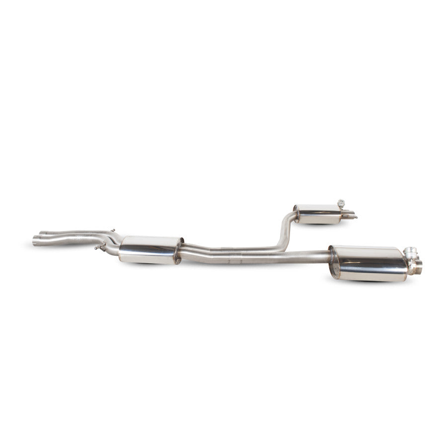 SCORPION RS4 B8 Resonated half system inc active exhaust valve (polished steel)