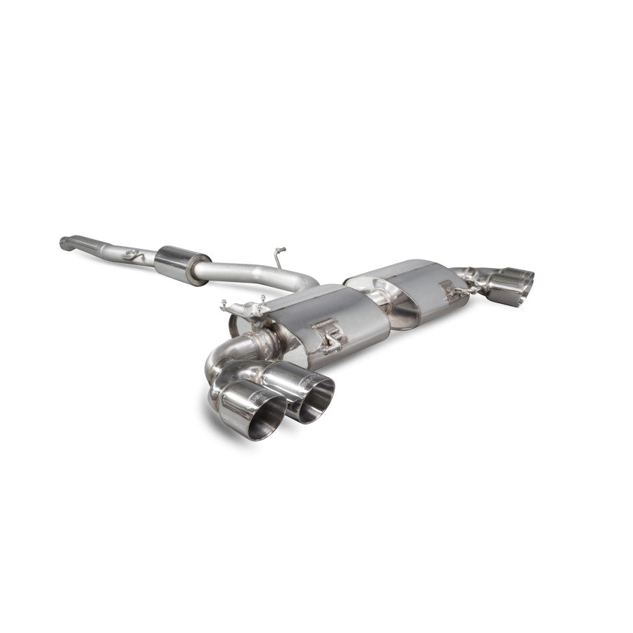 SCORPION S1 2.0 TFSi Resonated cat-back system with electronic valves (Polished steel)
