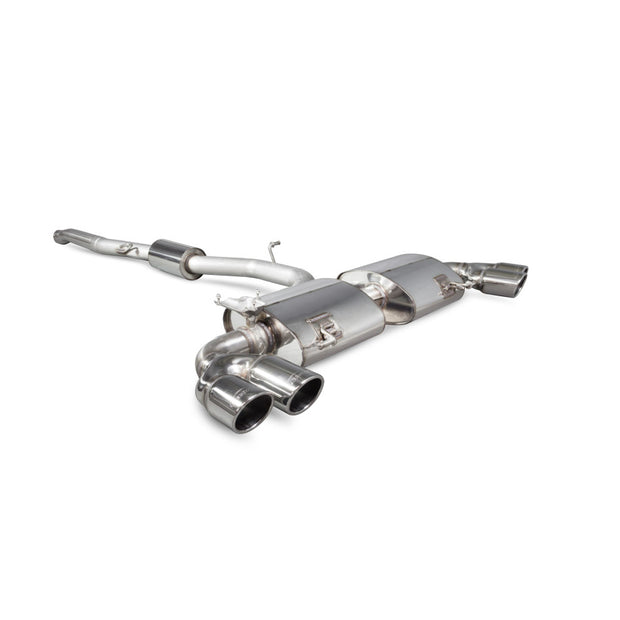 SCORPION S1 2.0 TFSi Resonated cat-back system with electronic valves (Polished steel)