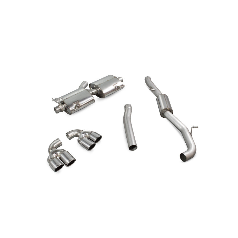 SCORPION S1 2.0 TFSi Resonated cat-back system with electronic valves (Polished steel)