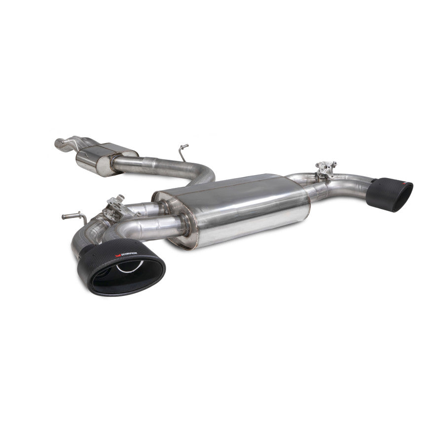 SCORPION TT RS MK3 Non GPF Resonated cat/gpf-back system with valves (Carbon Fibre)