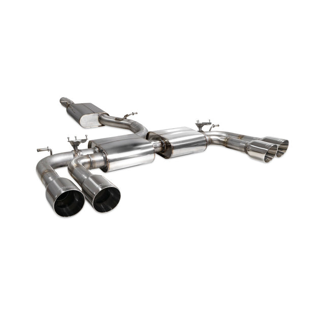 SCORPION S3 2.0T 8V Resonated cat/gpf-back system with valves (Polished Daytona)