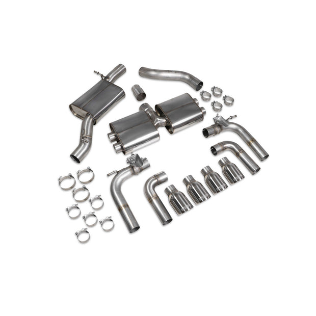 SCORPION S3 2.0T 8V Resonated cat/gpf-back system with valves (Polished Daytona)