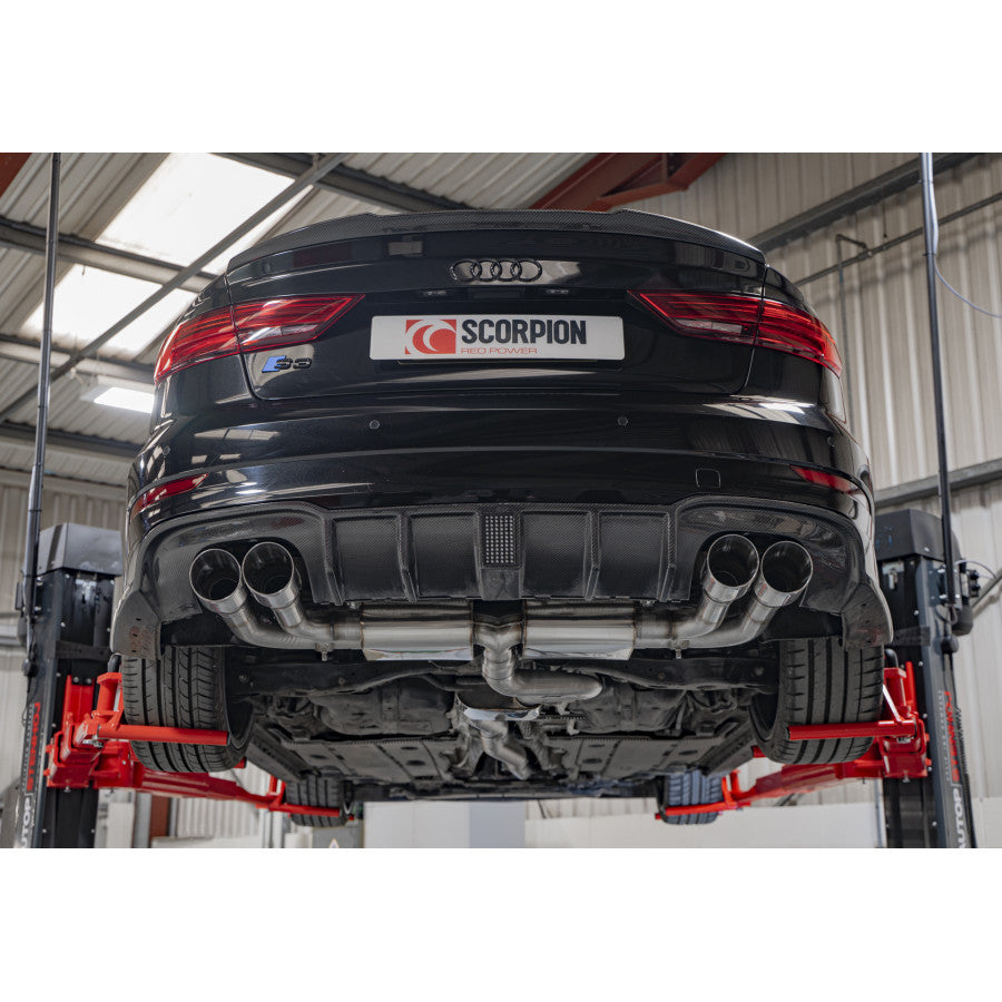 SCORPION S3 2.0T 8V Resonated cat/gpf-back system with valves (Polished Daytona)