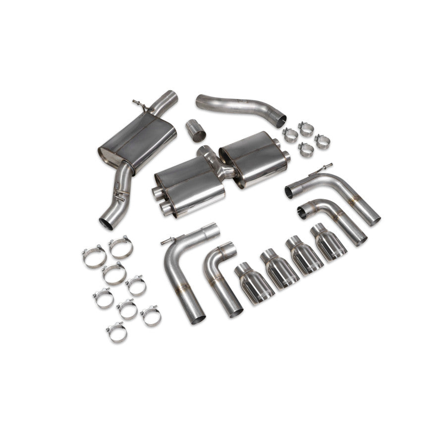 SCORPION S3 2.0T 8V Resonated cat/gpf-back system without valves (polished steel)