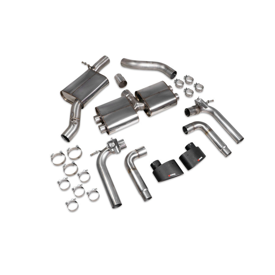 SCORPION S3 2.0T 8V Resonated cat/gpf-back system with valves (Carbon fibre)