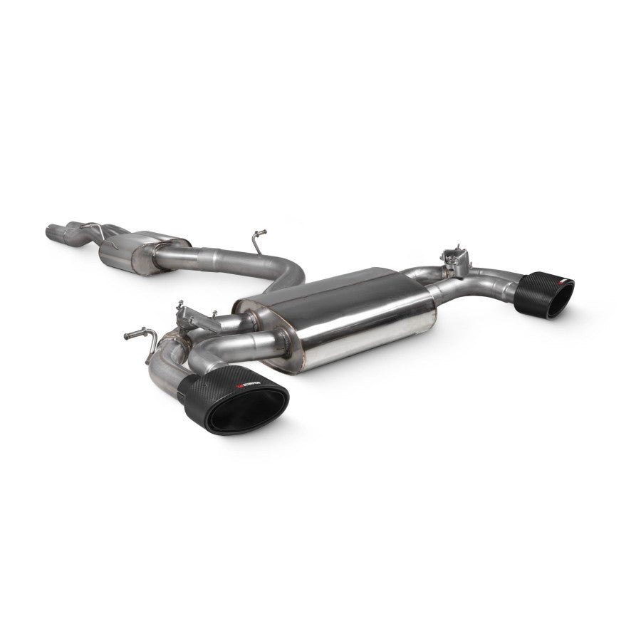 SCORPION RS3 8V Resonated cat-back system with valves (Carbon Fibre)