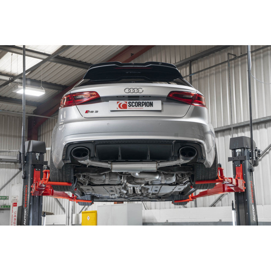 SCORPION RS3 8V Resonated cat-back system with valves (Carbon Fibre)