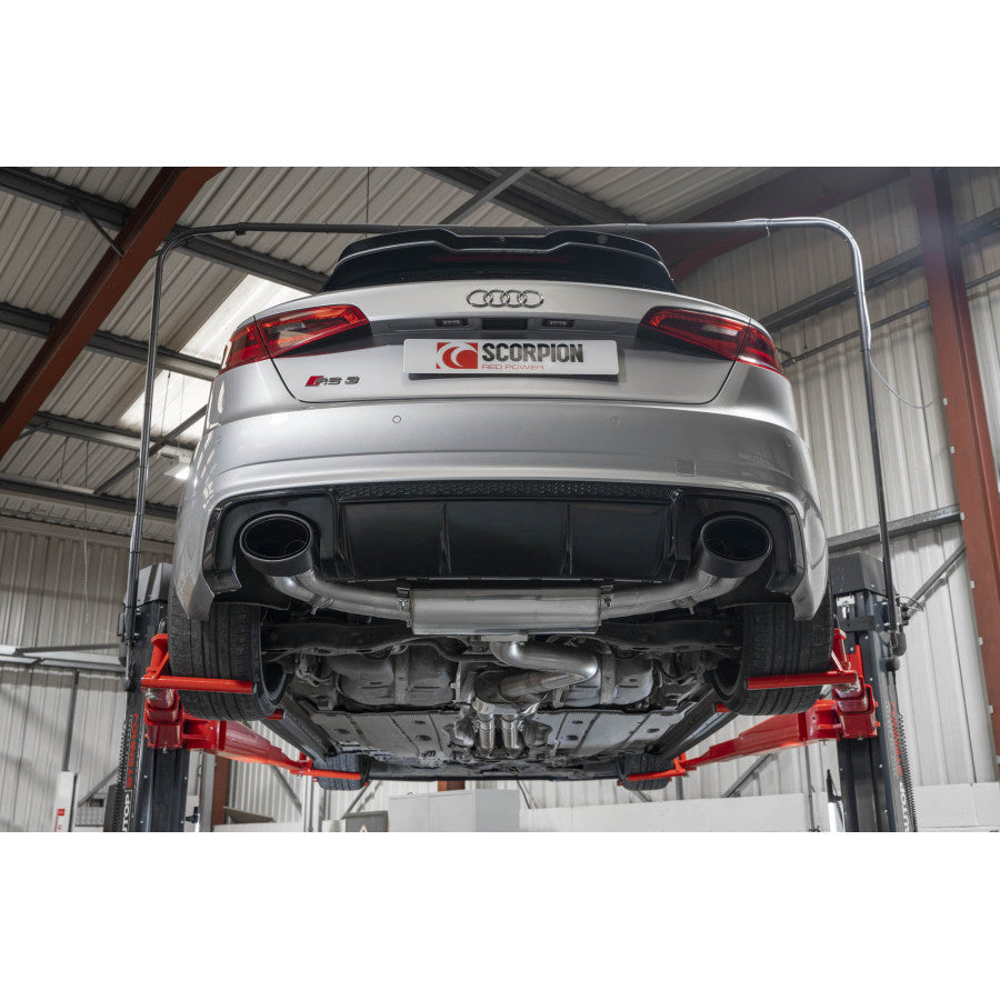 SCORPION RS3 8V Resonated cat-back system with valves (Carbon Fibre)