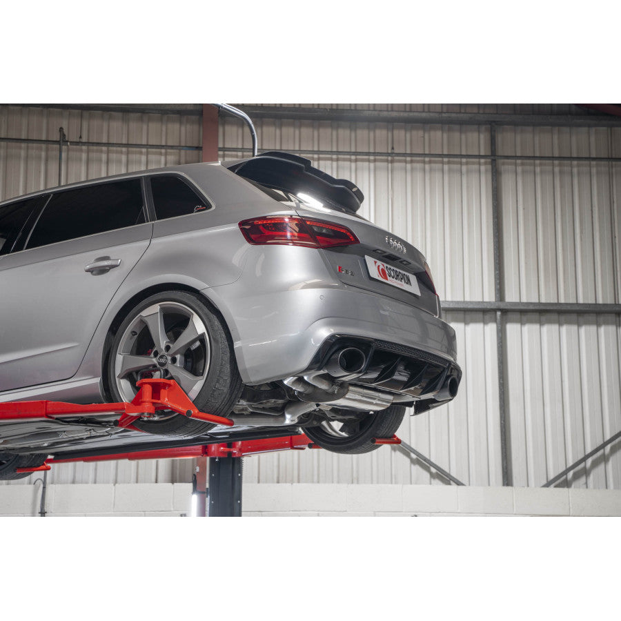 SCORPION RS3 8V Resonated cat-back system without valves (Carbon Fibre)