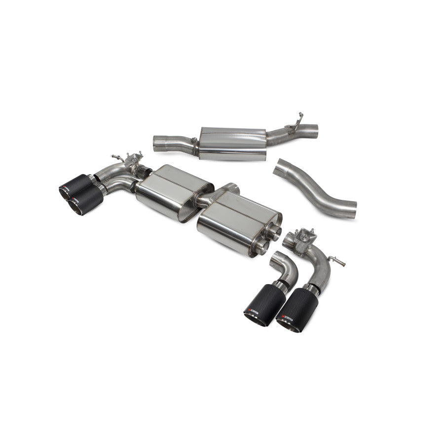 SCORPION S3 2.0T 8V Resonated cat/gpf-back system with valves (Carbon fibre)