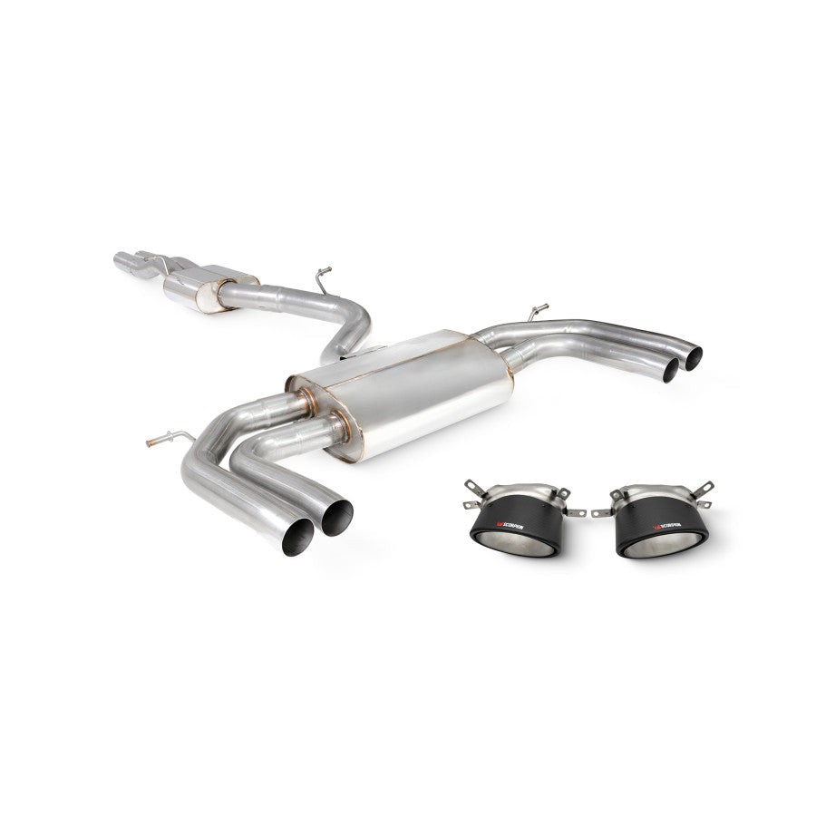 SCORPION RS3 8V Resonated gpf-back system non valved (Carbon Fibre)