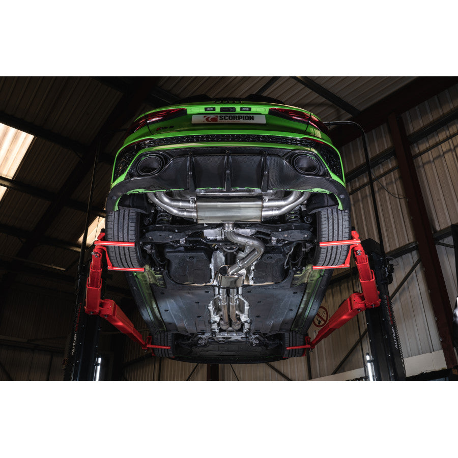 SCORPION RS3 8V Resonated gpf-back system non valved (Carbon Fibre)