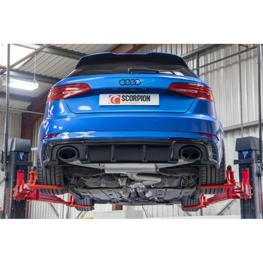 SCORPION RS3 8V Non-res cat/gpf-back system without valves (Carbon Fibre)