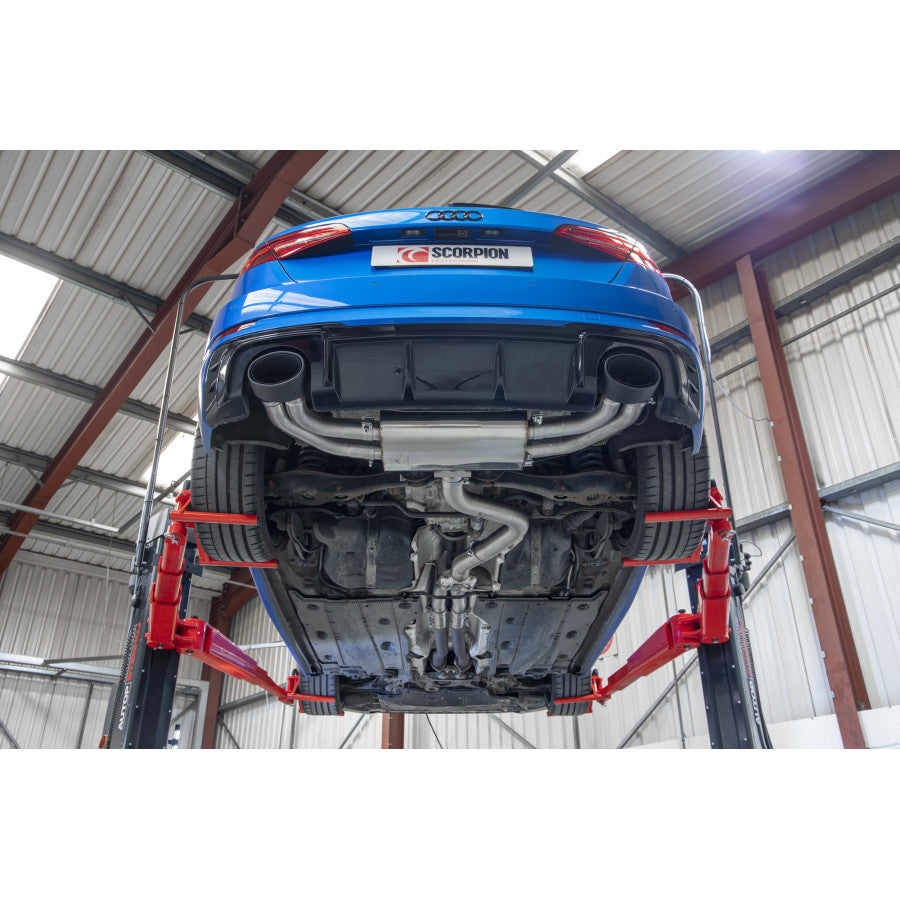 SCORPION RS3 8V Non-res cat/gpf-back system without valves (Carbon Fibre)