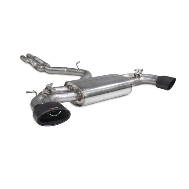 SCORPION RS3 8V Non-resonated cat/gpf-back system with valves (Carbon Fibre)