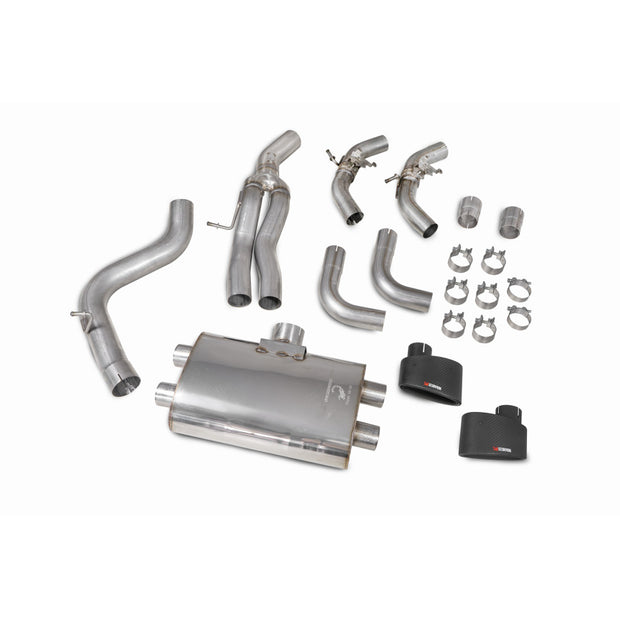 SCORPION RS3 8V Non-resonated cat/gpf-back system with valves (Carbon Fibre)