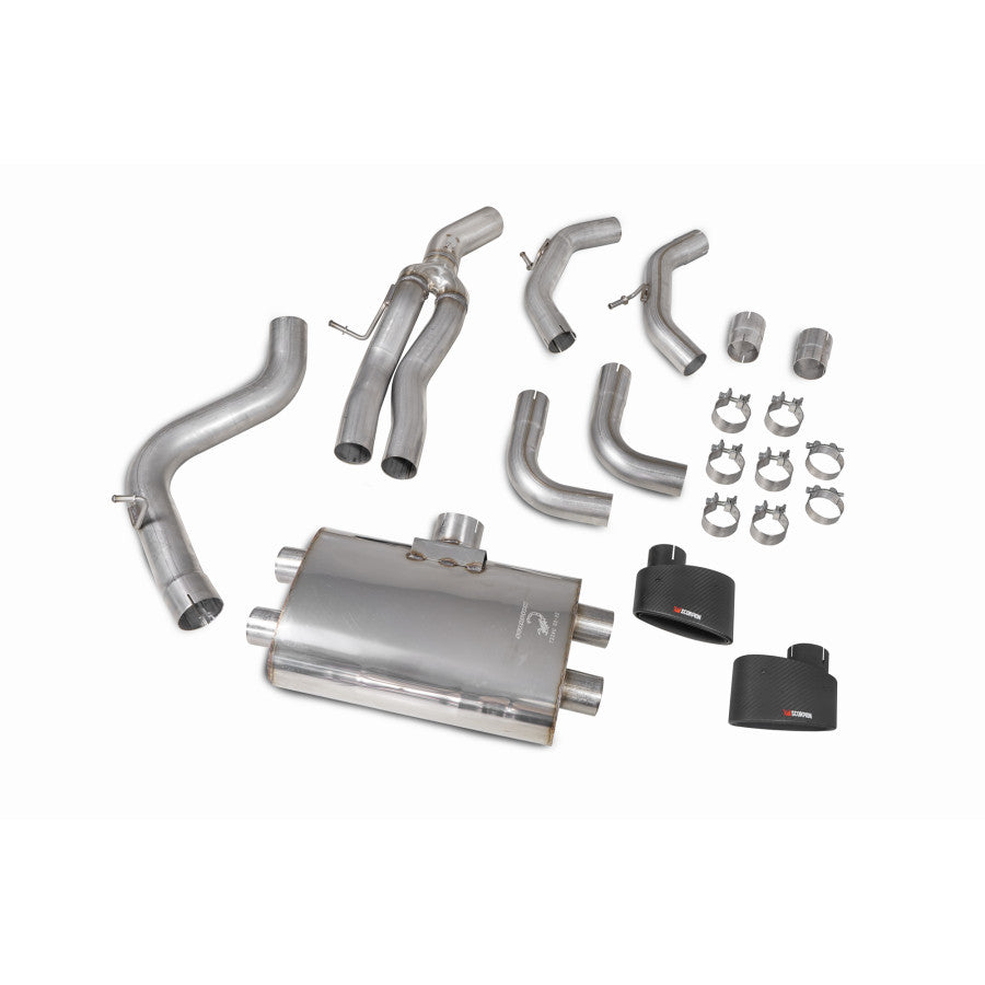 SCORPION RS3 8V Non-resonated cat/gpf-back system without valves (Carbon Fibre)