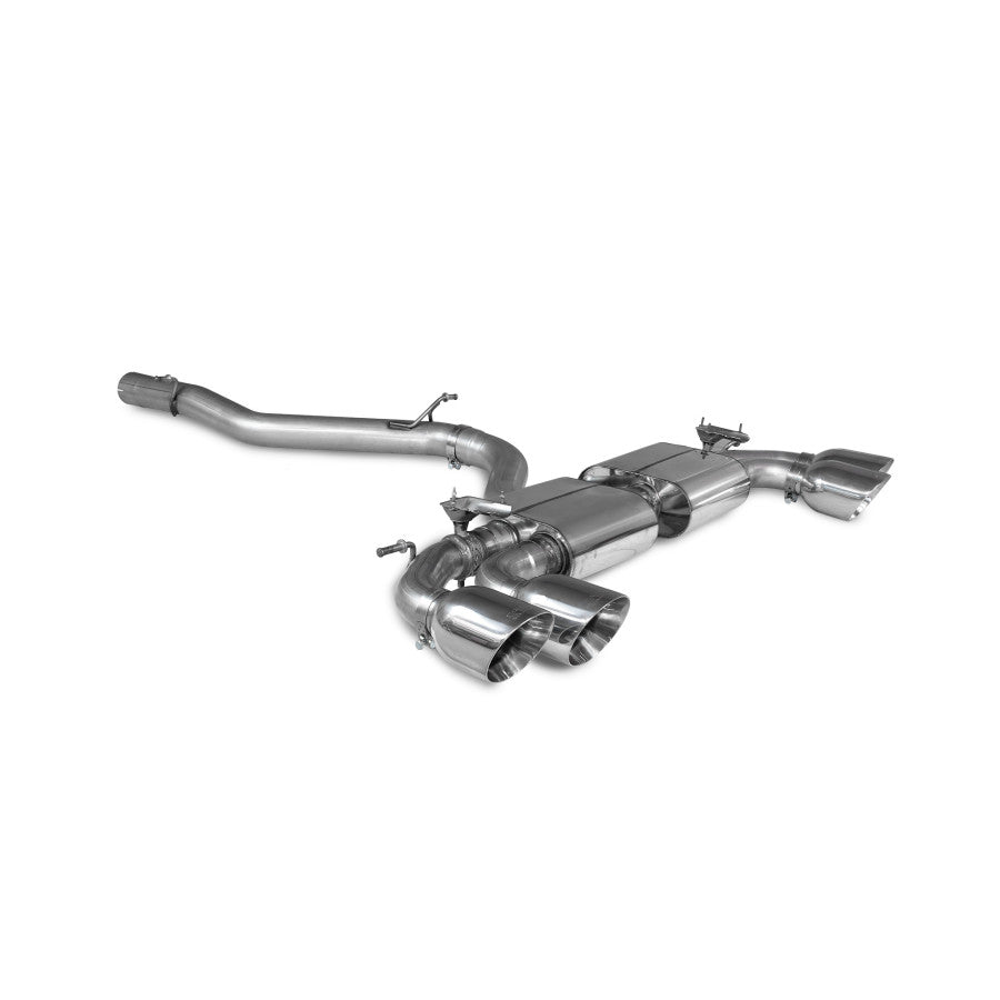 SCORPION S3 2.0TFSi 8Y Non-res cat/gpf back system & electronic valves (Polished quad)