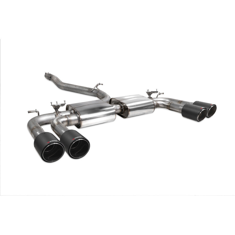SCORPION S3 2.0T 8V Non-resonated cat/gpf-back system with valves (Carbon fibre)