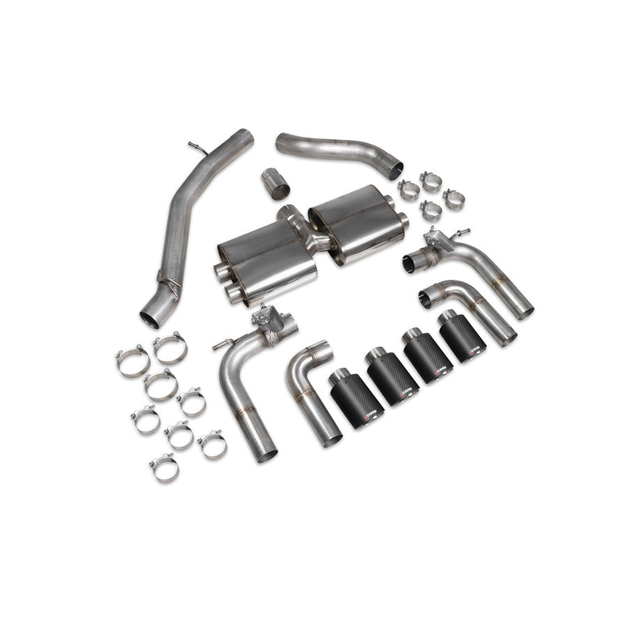 SCORPION S3 2.0T 8V Non-resonated cat/gpf-back system with valves (Carbon fibre)