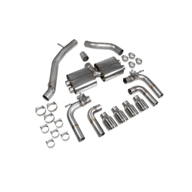 SCORPION S3 2.0T 8V Non-resonated cat/gpf-back system with valves (polished Daytona)