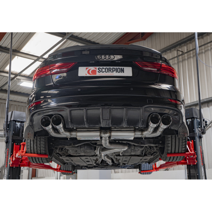 SCORPION S3 2.0T 8V Non-resonated cat/gpf-back system with valves (polished Daytona)