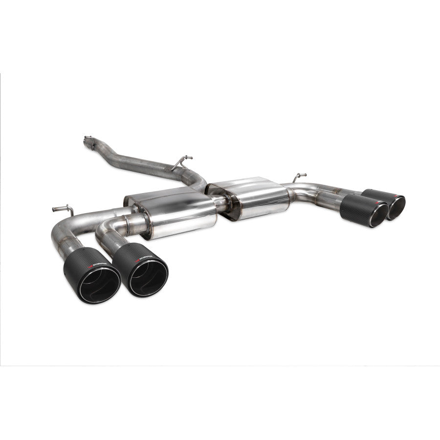 SCORPION S3 2.0T 8V Non-resonated cat/gpf-back system with valves (Carbon fibre)