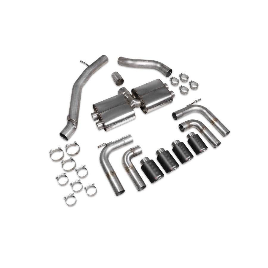 SCORPION S3 2.0T 8V Non-resonated cat/gpf-back system with valves (Carbon fibre)