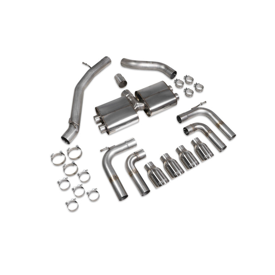 SCORPION S3 2.0T 8V Non-resonated cat/gpf-back system without valves (Polished Daytona)