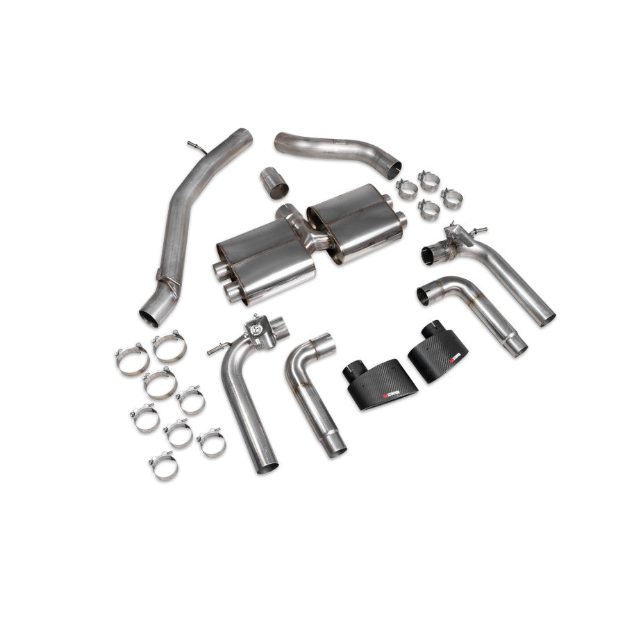 SCORPION S3 2.0T 8V Non-resonated cat/gpf-back system with valves (Carbon fibre)