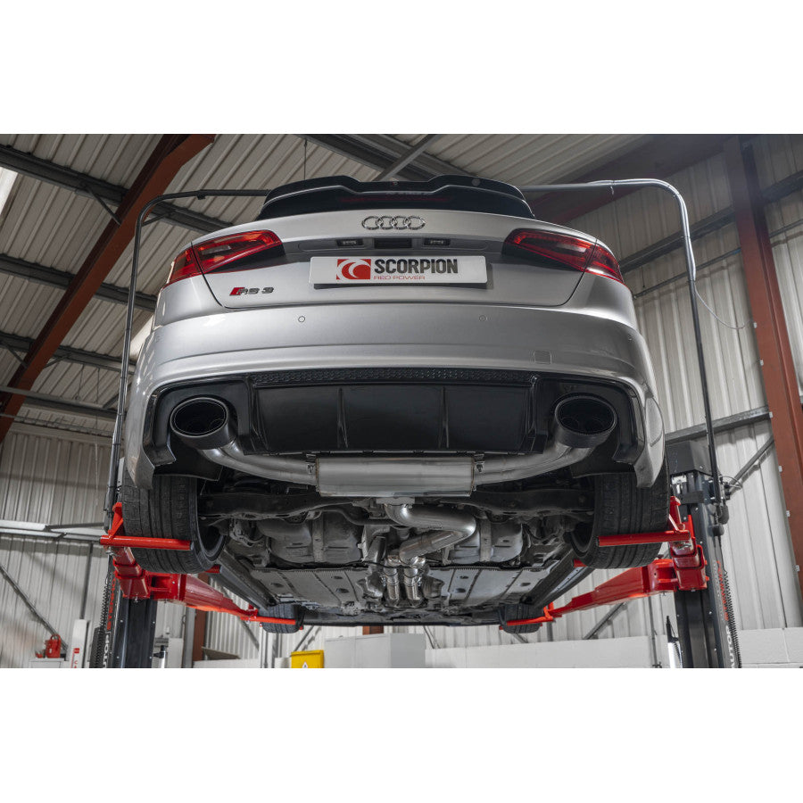 SCORPION RS3 8V Non-res cat-back system without valves (Carbon Fibre)
