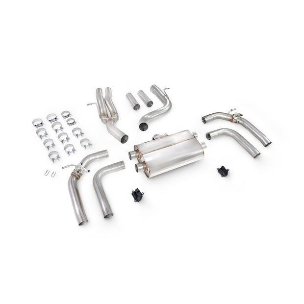 SCORPION RS3 8Y Non-Resonated Cat/GPF-back system with elec valves(Carbon Fibre)