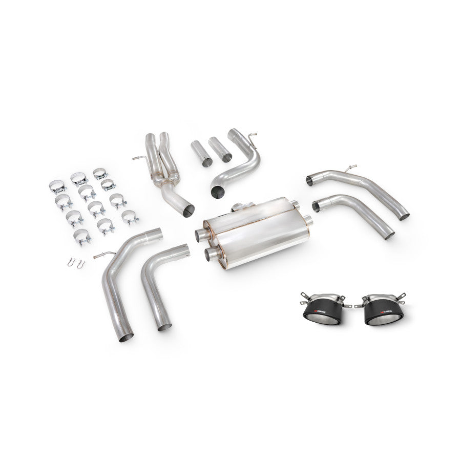 SCORPION RS3 8Y Non-Resonated Cat/GPF-back system without valves (Carbon Fibre)