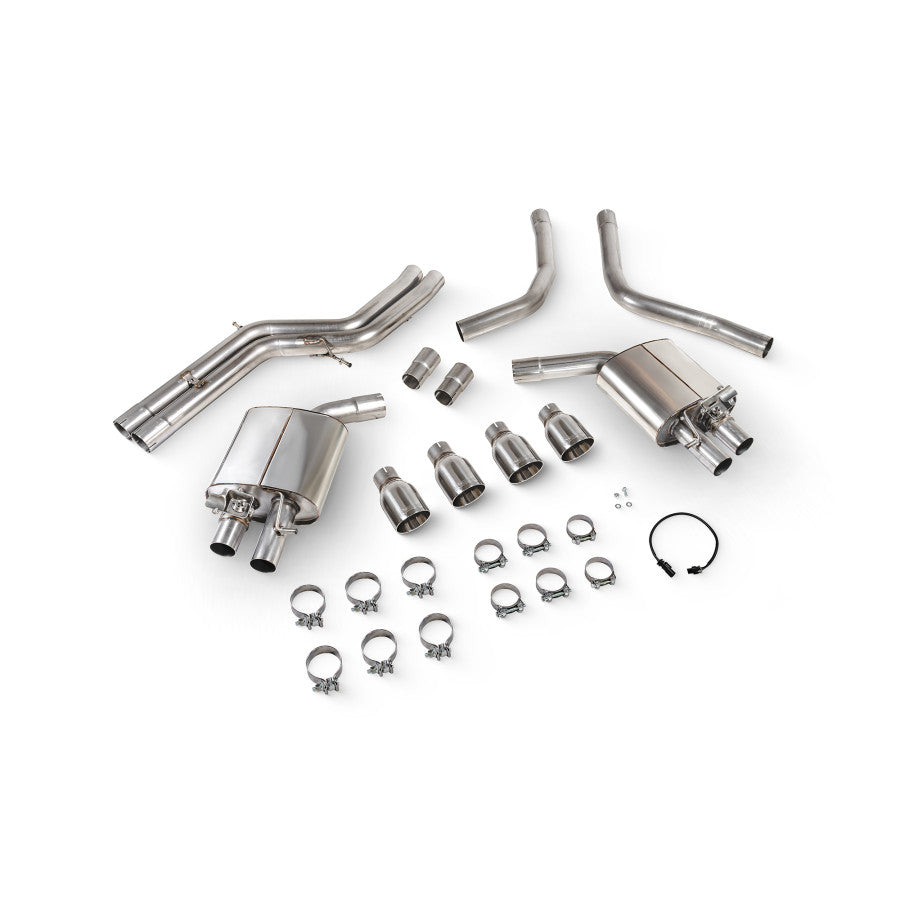 SCORPION S6 C7 4.0 TFSI Non-Res half system with electronic valves (Polished Fibre)