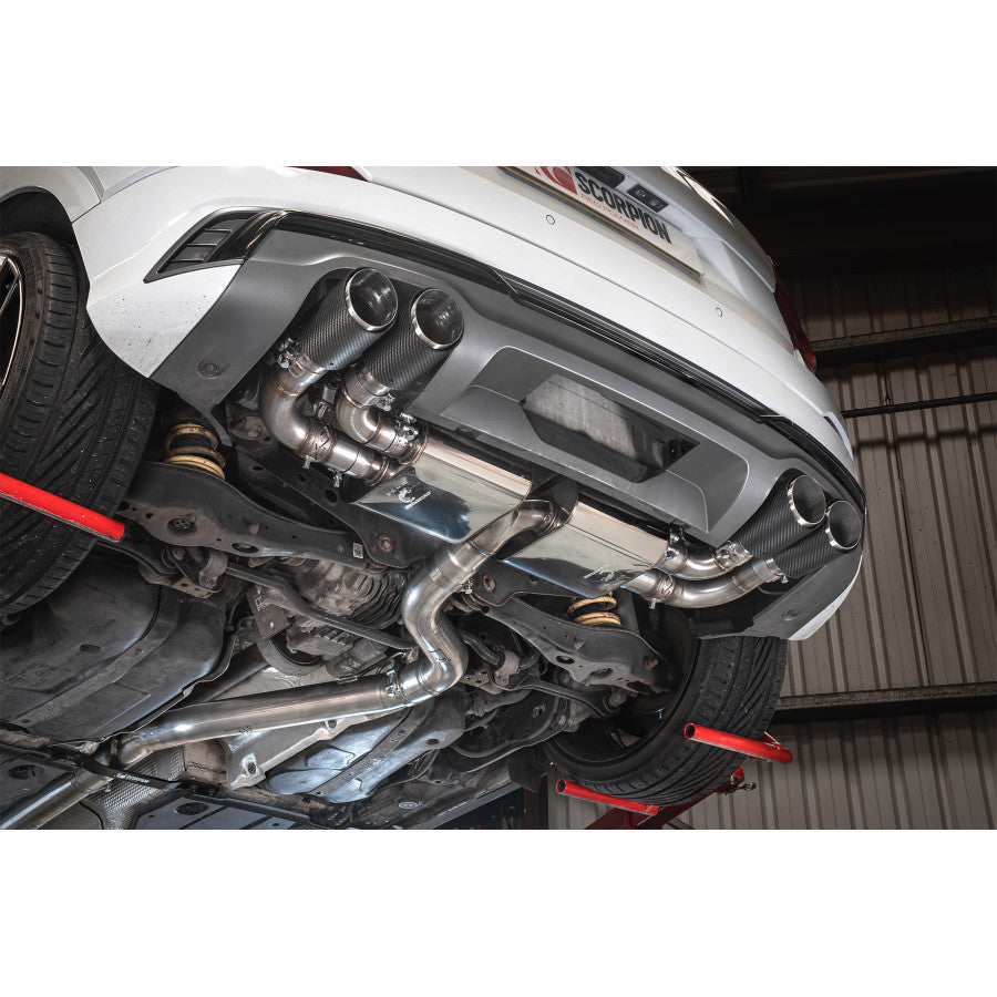 SCORPION SQ2 Non-resonated gpf-back system with valves (Carbon Fibre )