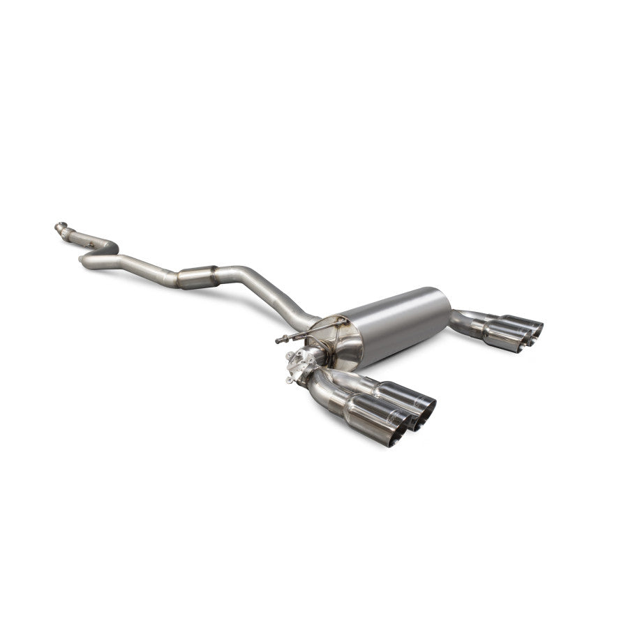 SCORPION M2 F87 Cat-back system with electronic valve (Polished Steel)