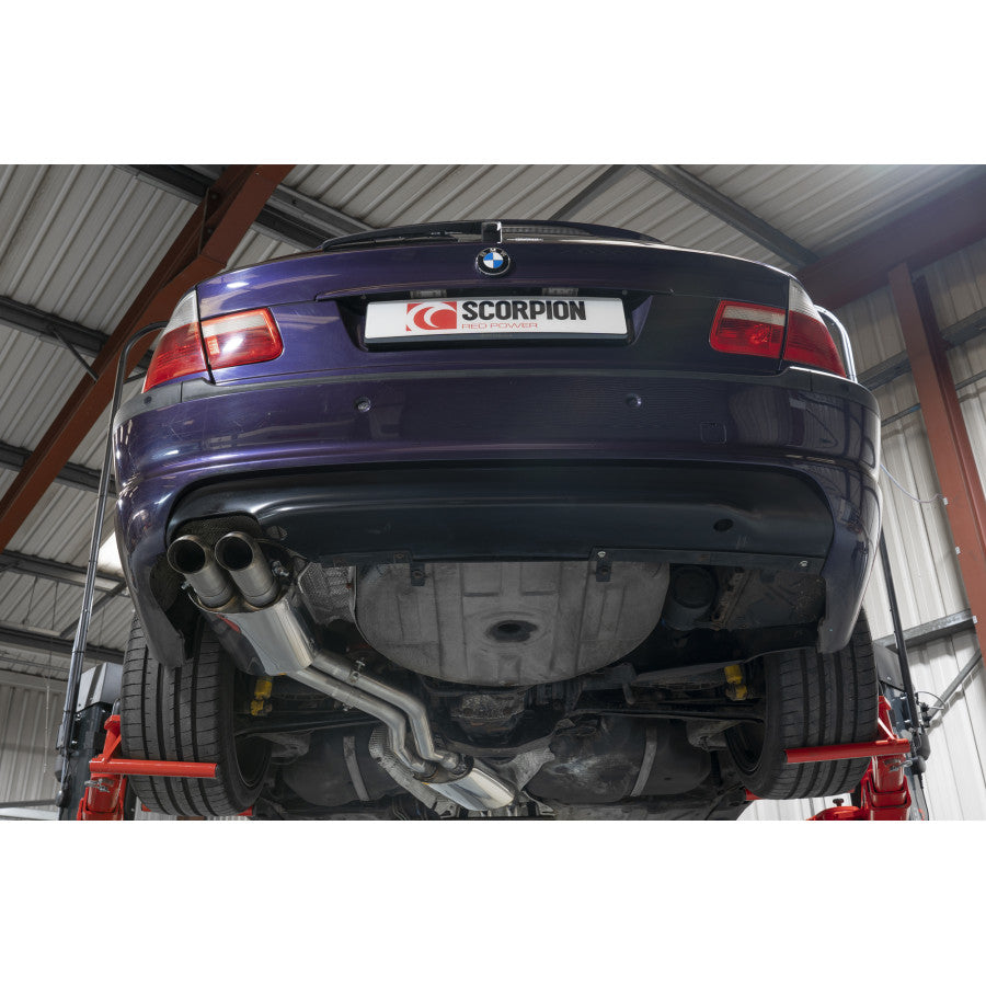 SCORPION E46 320/325/330 Cat-back System (Downturned trims)