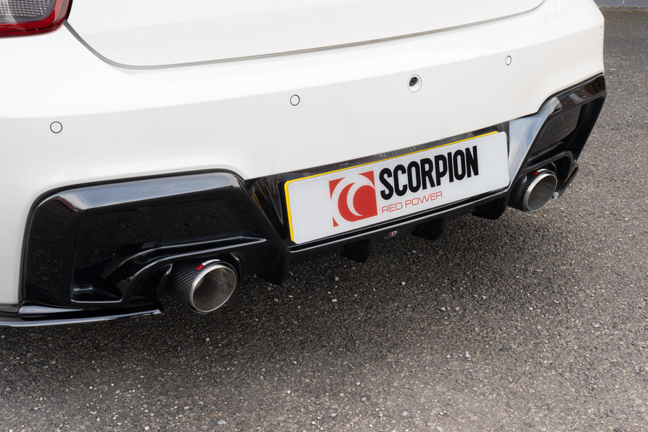 SCORPION F20 M135i Non-resonated cat-back system with valve (Carbon Fibre)