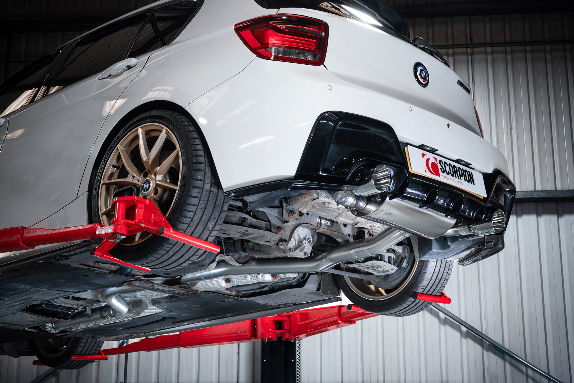 SCORPION F20 M135i Non-resonated cat-back system with valve (Daytona trims)
