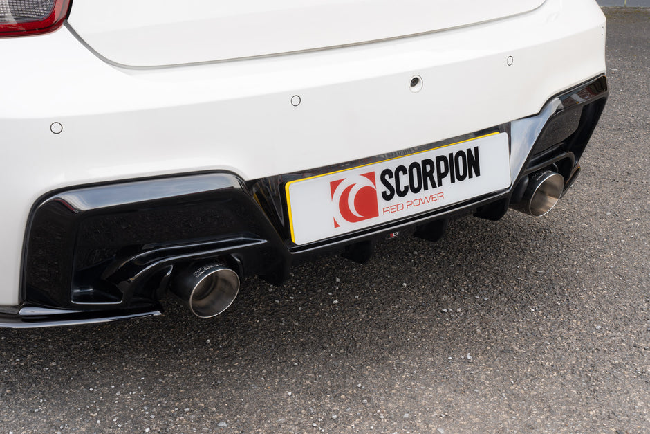 SCORPION F20 M135i Non-resonated cat-back system with valve (Daytona trims)