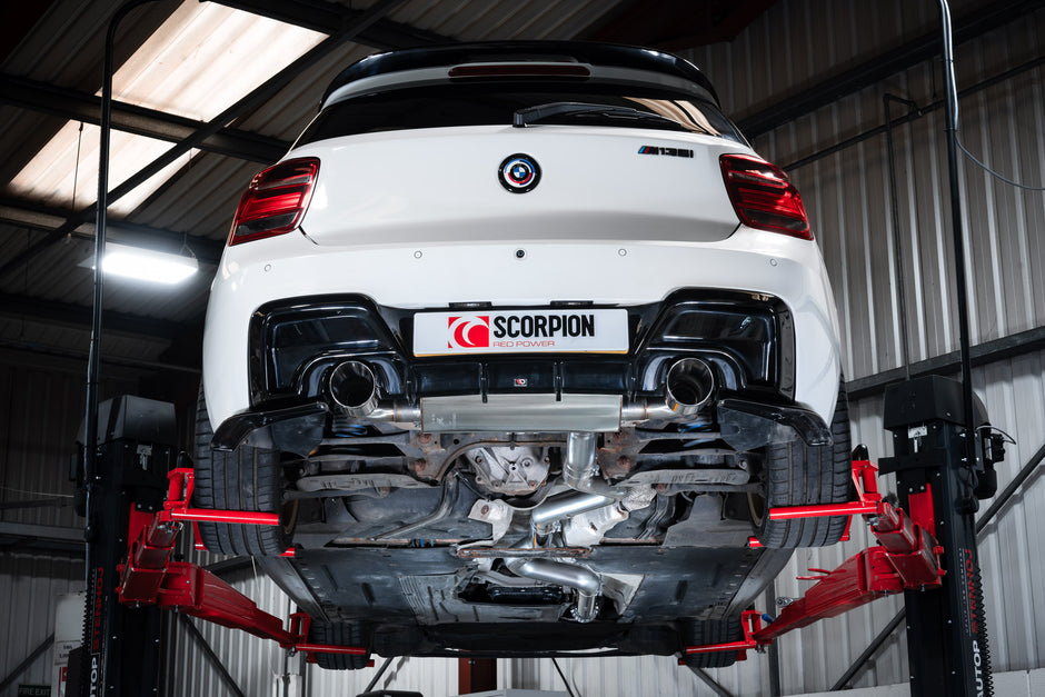 SCORPION F20 M135i Non-resonated cat-back system without valve (Daytona trims)
