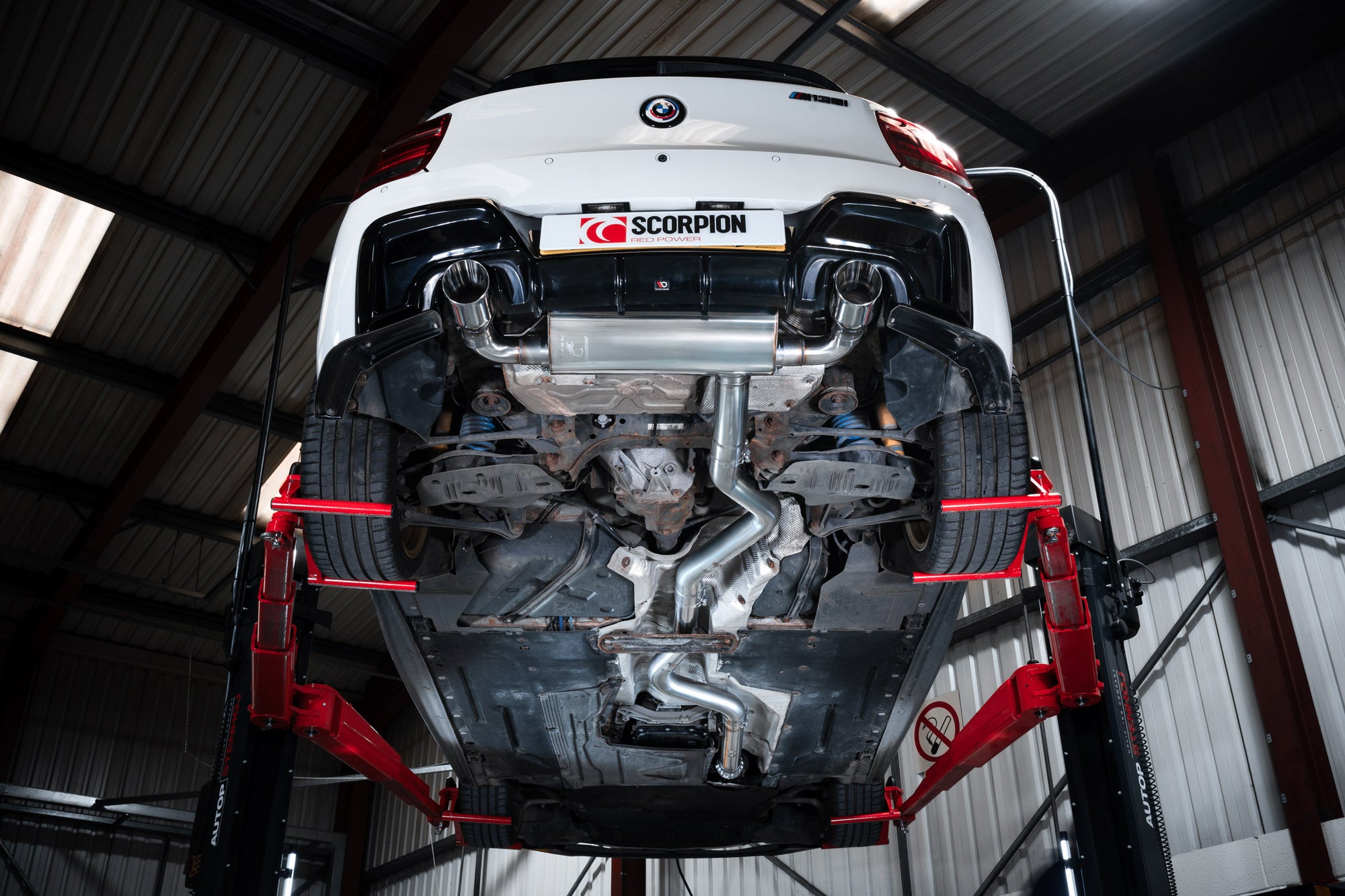 SCORPION F20 M135i Non-resonated cat-back system without valve (Daytona trims)