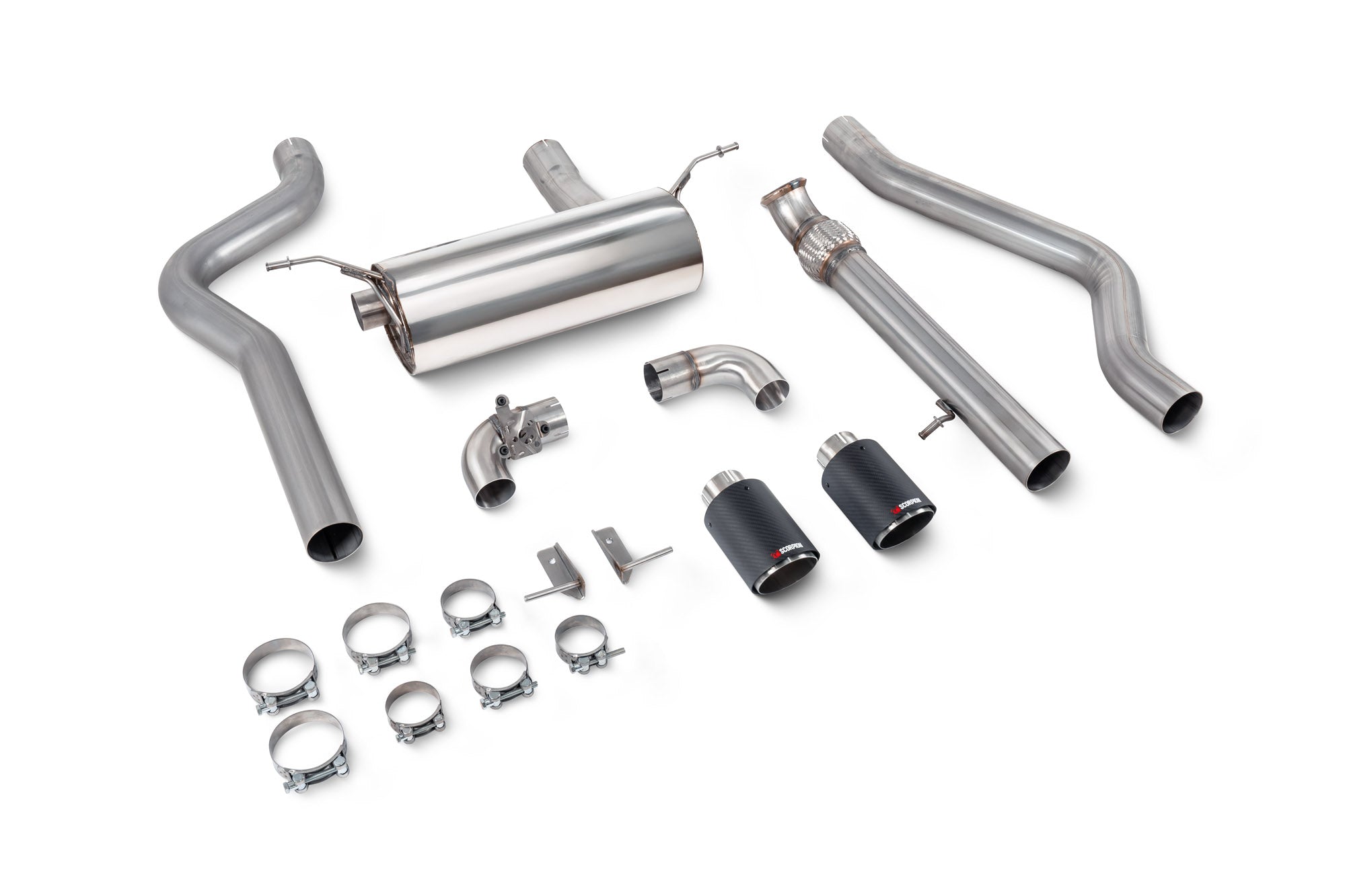 SCORPION F22 M235i Non-resonated cat-back system with valve (polished steel)