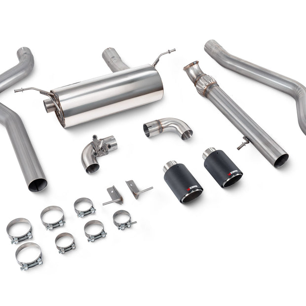 SCORPION F22 M235i Non-resonated cat-back system with valve (polished steel)
