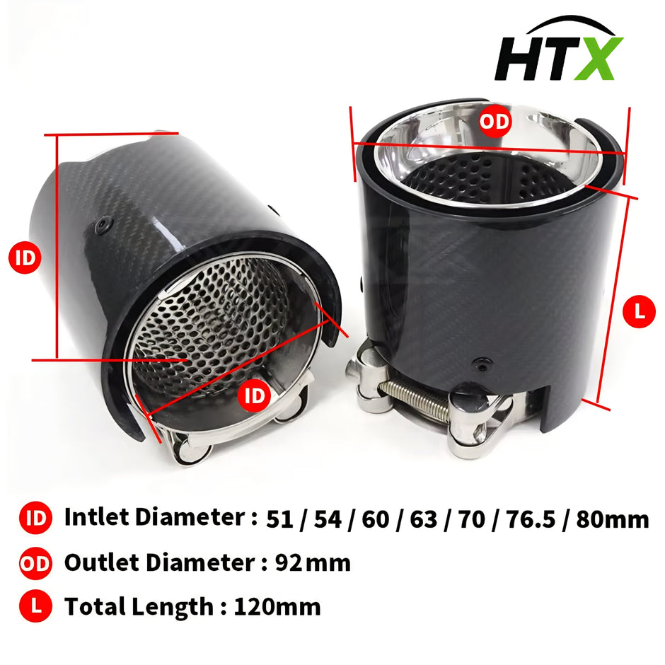HTX M-Style Carbon Exhaust Tips (pair)